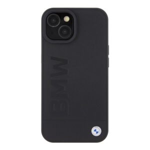 BMW BMHMP15SSLLBK Apple iPhone 15 14 13 6.1" juodos spalvos Magsafe kietas dėklas Signature Logo Imprint - Image 3