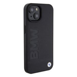 BMW BMHMP15SSLLBK Apple iPhone 15 14 13 6.1" juodos spalvos Magsafe kietas dėklas Signature Logo Imprint - Image 4