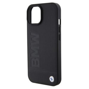 BMW BMHMP15SSLLBK Apple iPhone 15 14 13 6.1" juodos spalvos Magsafe kietas dėklas Signature Logo Imprint - Image 6