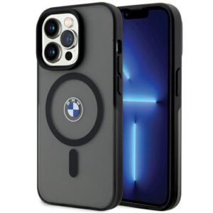 BMW BMHMP15LDSLK Apple iPhone 15 Pro 6.1" juodos spalvos kietas dėklas IML Signature MagSafe