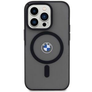 BMW BMHMP15LDSLK Apple iPhone 15 Pro 6.1" juodos spalvos kietas dėklas IML Signature MagSafe - Image 3
