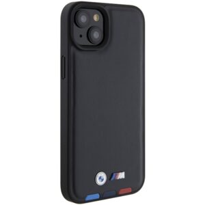 BMW BMHCP15M22PTDK Apple iPhone 15 Plus / 14 Plus 6.7" juodos spalvos Leather Stamp Tricolor - Image 4