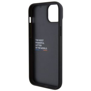 BMW BMHCP15M22PTDK Apple iPhone 15 Plus / 14 Plus 6.7" juodos spalvos Leather Stamp Tricolor - Image 7