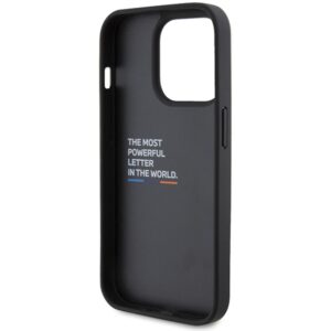 BMW BMHCP15L22PTDK Apple iPhone 15 Pro 6.1" juodos spalvos Leather Stamp Tricolor - Image 7