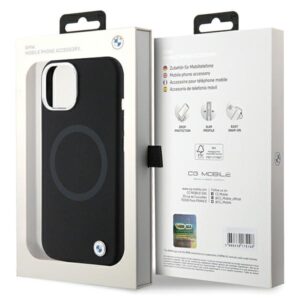 Dėklas BMW BMHMP15SSILBK2 Apple iPhone 15 14 13 6.1" juodos spalvos Signature Liquid Silicone MagSafe - Image 8