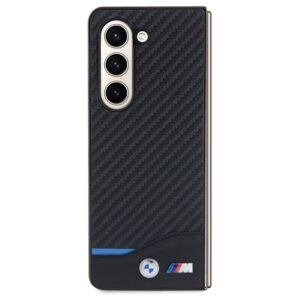Dėklas BMW BMHCZFD522NBCK Z Fold5 F946 juodos spalvos Leather Carbon - Image 2