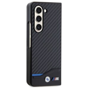 Dėklas BMW BMHCZFD522NBCK Z Fold5 F946 juodos spalvos Leather Carbon - Image 5