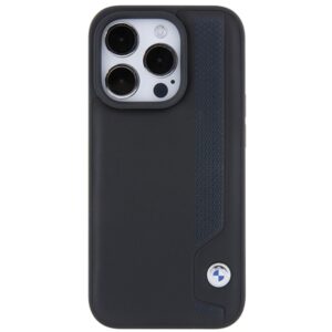 Dėklas BMW BMHCP15X22RBDK Apple iPhone 15 Pro Max 6.1" juodos spalvos kietas dėklas Leather Blue Dots - Image 3