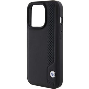 Dėklas BMW BMHCP15X22RBDK Apple iPhone 15 Pro Max 6.1" juodos spalvos kietas dėklas Leather Blue Dots - Image 6