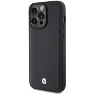 Dėklas BMW BMHCP15L22RFGK Apple iPhone 15 Pro 6.1" juodos spalvos Leather Diamond Pattern - Image 2