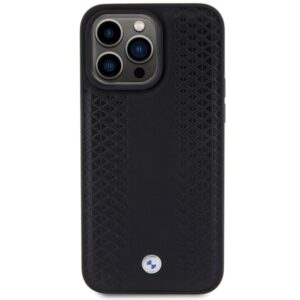 Dėklas BMW BMHCP15L22RFGK Apple iPhone 15 Pro 6.1" juodos spalvos Leather Diamond Pattern - Image 3