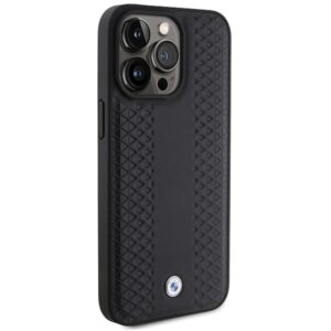 Dėklas BMW BMHCP15L22RFGK Apple iPhone 15 Pro 6.1" juodos spalvos Leather Diamond Pattern - Image 4