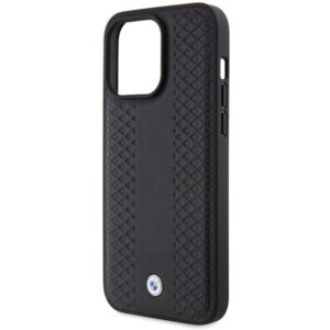 Dėklas BMW BMHCP15L22RFGK Apple iPhone 15 Pro 6.1" juodos spalvos Leather Diamond Pattern - Image 6