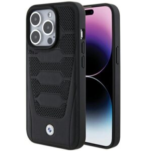 Dėklas BMW BMHCP15X22RPSK Apple iPhone 15 Pro Max 6.7" juodos spalvos Leather Seats Pattern - Image 1