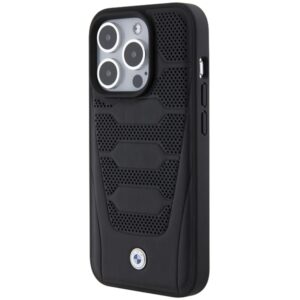 Dėklas BMW BMHCP15X22RPSK Apple iPhone 15 Pro Max 6.7" juodos spalvos Leather Seats Pattern - Image 2