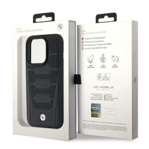 Dėklas BMW BMHCP15X22RPSK Apple iPhone 15 Pro Max 6.7" juodos spalvos Leather Seats Pattern - Image 8