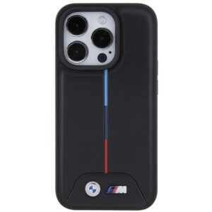 Dėklas BMW BMHCP15L22 PVTK Apple iPhone 15 Pro 6.1" juodos spalvos kietas dėklas Quilted Tricolor - Image 3