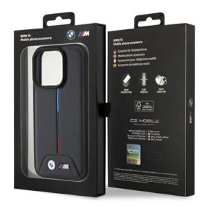 Dėklas BMW BMHCP15L22 PVTK Apple iPhone 15 Pro 6.1" juodos spalvos kietas dėklas Quilted Tricolor - Image 8