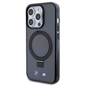 Dėklas BMW BMHMP15LURSK Apple iPhone 15 Pro 6.1" juodos spalvos kietas dėklas Ring Stand M Collection MagSafe - Image 2