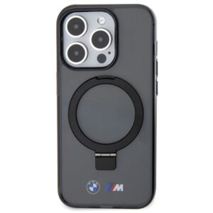 Dėklas BMW BMHMP15LURSK Apple iPhone 15 Pro 6.1" juodos spalvos kietas dėklas Ring Stand M Collection MagSafe - Image 3