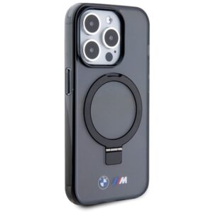 Dėklas BMW BMHMP15LURSK Apple iPhone 15 Pro 6.1" juodos spalvos kietas dėklas Ring Stand M Collection MagSafe - Image 4