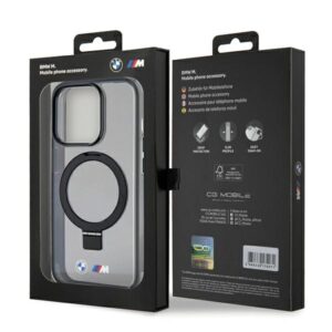 Dėklas BMW BMHMP15LURSK Apple iPhone 15 Pro 6.1" juodos spalvos kietas dėklas Ring Stand M Collection MagSafe - Image 8