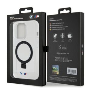 Dėklas BMW BMHMP15LURST Apple iPhone 15 Pro 6.1" clear kietas dėklas Ring Stand M Collection MagSafe - Image 8