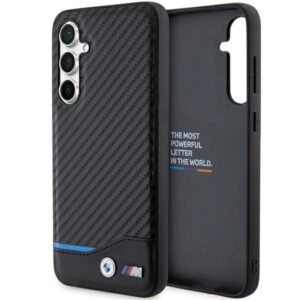 Dėklas BMW BMHCS23FE22NBCK S23 FE S711 juodos spalvos Leather Carbon