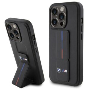 Dėklas BMW BMHCP15L22GSLK Apple iPhone 15 Pro 6.1" juodos spalvos kietas dėklas Grip Hot Stamp - Image 1
