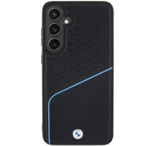 Dėklas BMW BMHMS24M23RDCLK S24+ S926 juodos spalvos kietas dėklas Signature Leather Textured & Line MagSafe - Image 3
