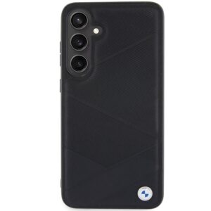 Dėklas BMW BMHCS24S23RCGPK S24 S921 juodos spalvos kietas dėklas Signature Leather Crossing Lines Pattern - Image 3