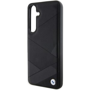 Dėklas BMW BMHCS24S23RCGPK S24 S921 juodos spalvos kietas dėklas Signature Leather Crossing Lines Pattern - Image 6