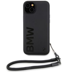 Dėklas BMW BMHCP15M23RMRLK Apple iPhone 15 Plus 14 Plus 6.7" juodos spalvos kietas dėklas Signature Leather Wordmark Cor - Image 2