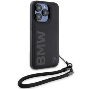 Dėklas BMW BMHCP15L23RMRLK Apple iPhone 15 Pro 6.1" juodos spalvos kietas dėklas Signature Leather Wordmark Cord - Image 3