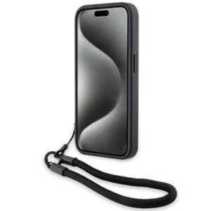 Dėklas BMW BMHCP15X23RMRLK Apple iPhone 15 Pro Max 6.7" juodos spalvos kietas dėklas Signature Leather Wordmark Cord - Image 4