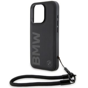 Dėklas BMW BMHCP15X23RMRLK Apple iPhone 15 Pro Max 6.7" juodos spalvos kietas dėklas Signature Leather Wordmark Cord - Image 5