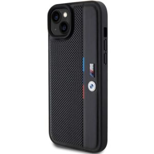 Dėklas BMW BMHCP15M23 PUPVK Apple iPhone 15 Plus 14 Plus 6.7" juodos spalvos kietas dėklas Perforated Tricolor Line - Image 2