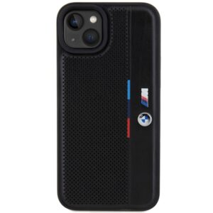 Dėklas BMW BMHCP15M23 PUPVK Apple iPhone 15 Plus 14 Plus 6.7" juodos spalvos kietas dėklas Perforated Tricolor Line - Image 3