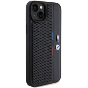 Dėklas BMW BMHCP15M23 PUPVK Apple iPhone 15 Plus 14 Plus 6.7" juodos spalvos kietas dėklas Perforated Tricolor Line - Image 4