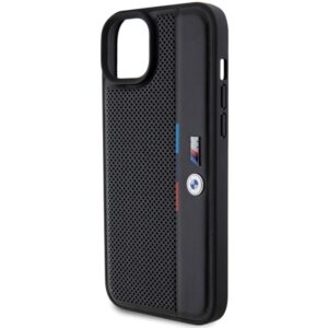 Dėklas BMW BMHCP15M23 PUPVK Apple iPhone 15 Plus 14 Plus 6.7" juodos spalvos kietas dėklas Perforated Tricolor Line - Image 6