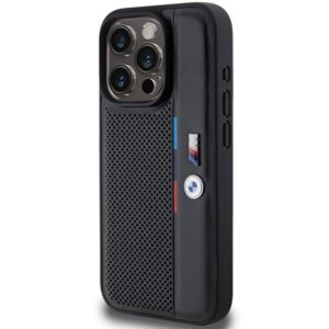 Dėklas BMW BMHCP15L23 PUPVK Apple iPhone 15 Pro 6.1" juodos spalvos kietas dėklas Perforated Tricolor Line - Image 2