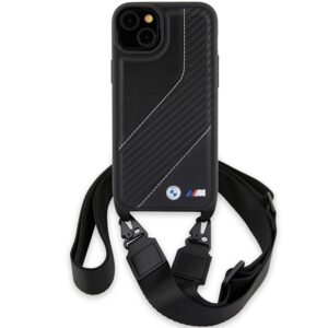 Dėklas BMW BMHCP15M23 PSCCK Apple iPhone 15 Plus 14 Plus 6.7" juodos spalvos kietas dėklas M Edition Carbon Stripe & Stra - Image 2