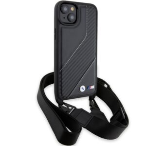 Dėklas BMW BMHCP15M23 PSCCK Apple iPhone 15 Plus 14 Plus 6.7" juodos spalvos kietas dėklas M Edition Carbon Stripe & Stra - Image 3