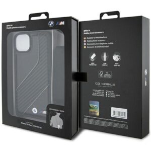 Dėklas BMW BMHCP15M23 PSCCK Apple iPhone 15 Plus 14 Plus 6.7" juodos spalvos kietas dėklas M Edition Carbon Stripe & Stra - Image 7
