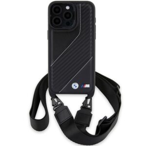 Dėklas BMW BMHCP15L23PSCCK Apple iPhone 15 Pro 6.1" juodos spalvos hardcase M Edition Carbon Stripe & Strap - Image 2