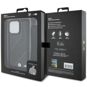 Dėklas BMW BMHCP15L23PSCCK Apple iPhone 15 Pro 6.1" juodos spalvos hardcase M Edition Carbon Stripe & Strap - Image 7