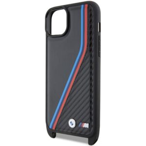 Dėklas BMW BMHCP15S23 PSVTK Apple iPhone 15   14   13 6.1" juodos spalvos kietas dėklas M Edition Carbon Tricolor Lines & S - Image 5