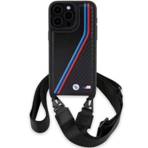 Dėklas BMW BMHCP15X23 PSVTK Apple iPhone 15 Pro Max 6.7" juodos spalvos kietas dėklas M Edition Carbon Tricolor Line - Image 2
