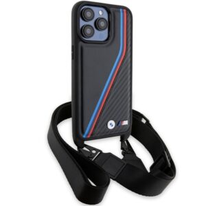 Dėklas BMW BMHCP15X23 PSVTK Apple iPhone 15 Pro Max 6.7" juodos spalvos kietas dėklas M Edition Carbon Tricolor Line - Image 3