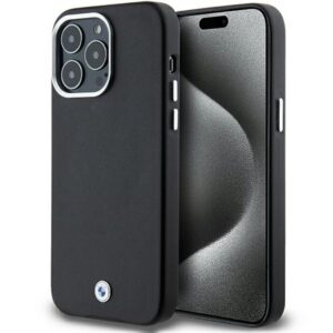 BMW BMHMP15X23PUFWK Apple iPhone 15 Pro Max 6.7" juodos spalvos Signature Wrapped Metal MagSafe